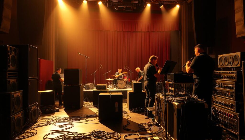 concert setup behind scenes