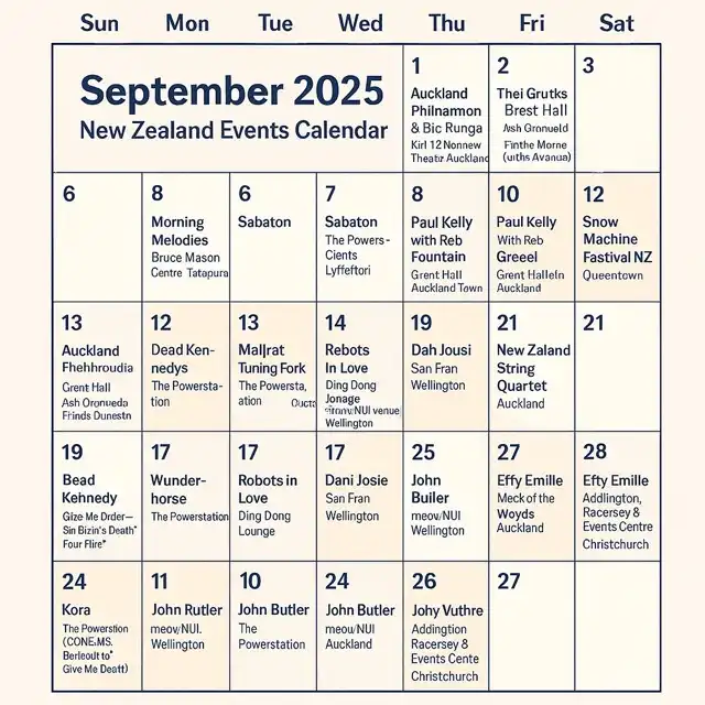 September 2025 New Zealand Calendar